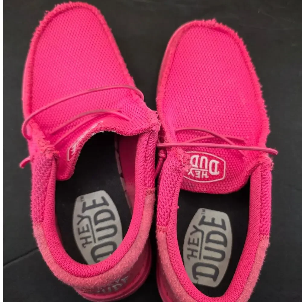 Hey Dude Wally Funk Mono vibrant electric pink color Size 4